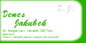 denes jakubek business card